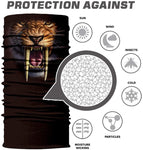 Braga Cuello Tubular para adultos Leon Tigre Animal Salvaje Ice Age Disfraz Halloween Máscara Cara Ski Snowboard Buff Deporte