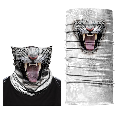 Braga Cuello Tubular para adultos Tigre Blanco Disfraz Halloween Máscara Cara Ski Snowboard Buff Deporte White Tiger