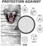 Braga Cuello Tubular para adultos Tigre Blanco Disfraz Halloween Máscara Cara Ski Snowboard Buff Deporte White Tiger