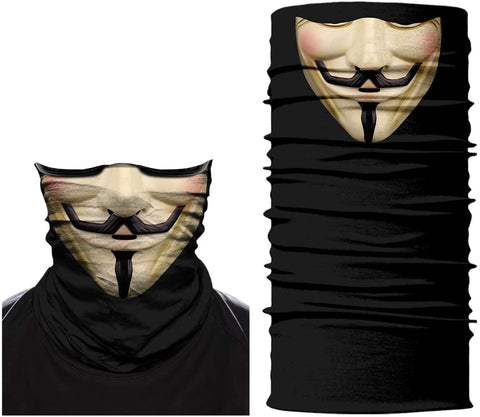 Braga Cuello Tubular para adultos Personaje Vendetta Money Heist La Casa de Papel Disfraz Halloween Máscara Cara Ski Snowboard Buff Deporte