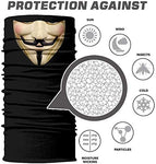 Braga Cuello Tubular para adultos Personaje Vendetta Money Heist La Casa de Papel Disfraz Halloween Máscara Cara Ski Snowboard Buff Deporte