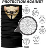 Braga Cuello Tubular para adultos Personaje Vendetta Money Heist La Casa de Papel Disfraz Halloween Máscara Cara Ski Snowboard Buff Deporte