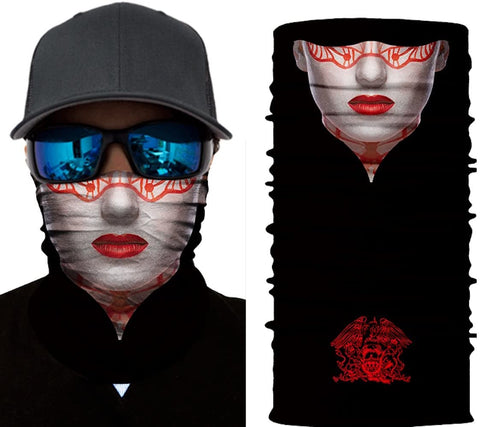 Braga Cuello Tubular para adultos Skull Doll Skeleton Calavera Muñeca Feliz Dia de Los Muertos Mexico Disfraz Halloween Máscara Cara Ski Snowboard Buff Deporte