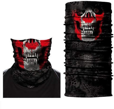 Braga Cuello Tubular para niños Skull Skeleton Calavera Bandera Canada Canada Flag