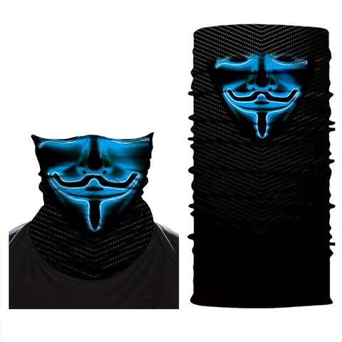 Braga Cuello Tubular para adultos Personaje Vendetta Money Heist La Casa de Papel Disfraz Halloween Máscara Cara Ski Snowboard Buff Deporte
