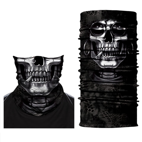 Braga Cuello Tubular para adultos Skull  Smoker Skeleton Calavera Smoker Feliz Dia de Los Muertos Mexico Disfraz Halloween Máscara Cara Ski Snowboard Buff Deporte 